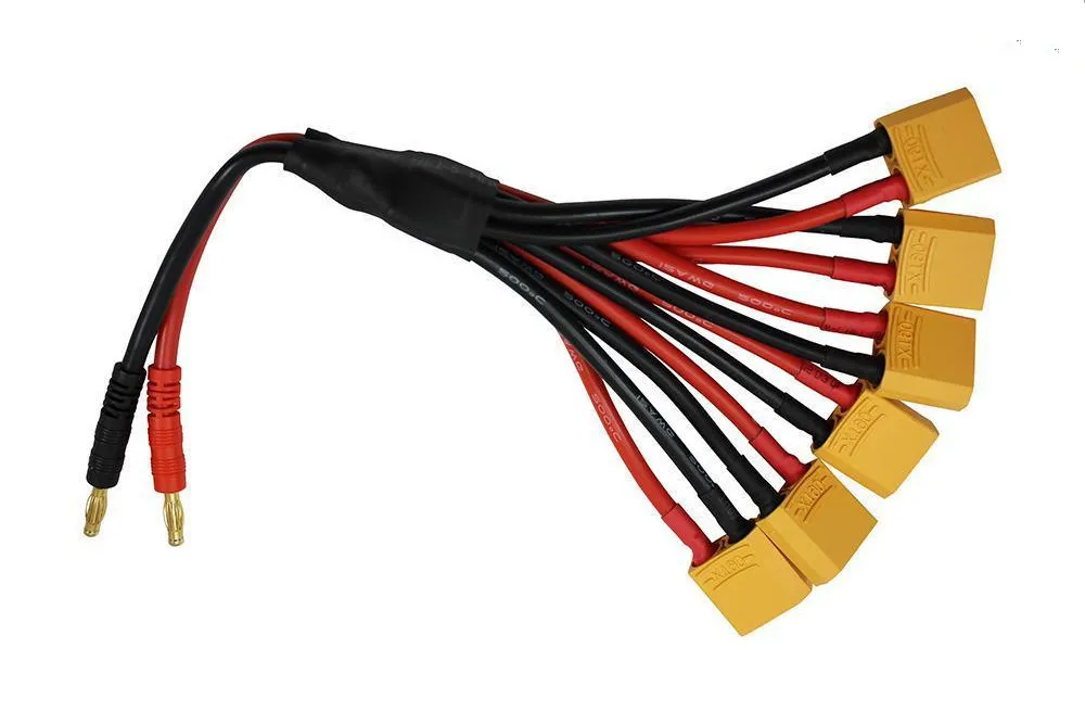 XT90 Parallel Charge Cable Lead 6 output Charging Harness for RC Lipo Battery | Игрушки и хобби
