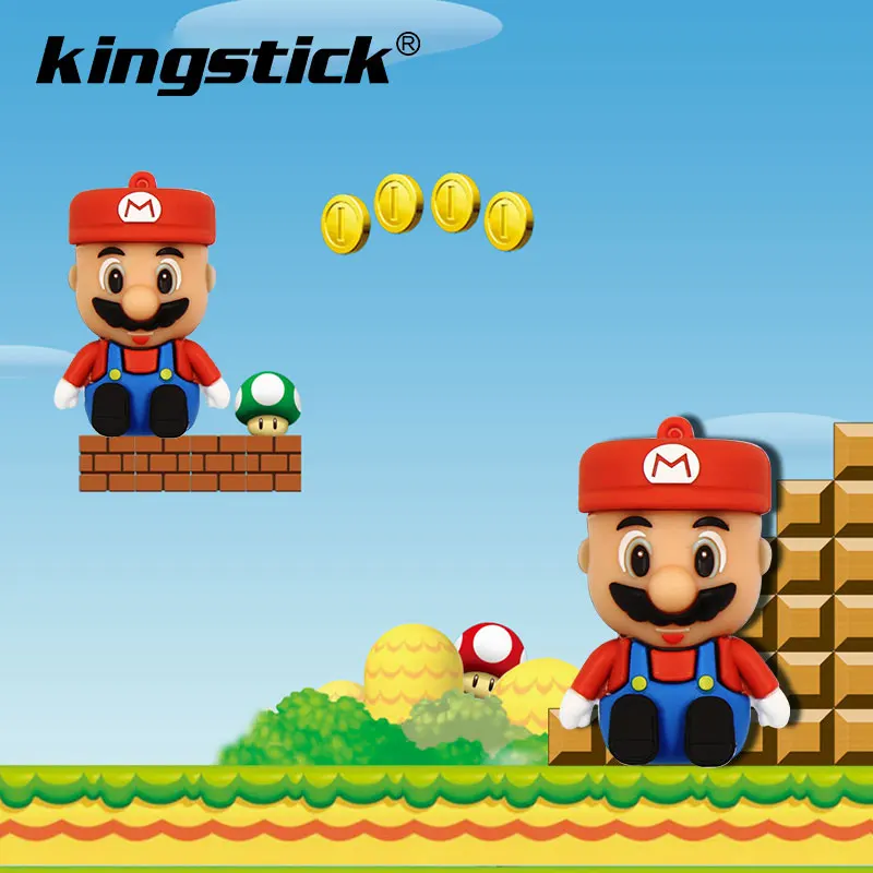 Супер Марио USB флеш-накопитель игра мультфильм игрушки Флешка 128 Гб 64 ГБ 32 ГБ 16 ГБ 8 ГБ 4 ГБ флеш-накопитель usb-флэш-накопитель