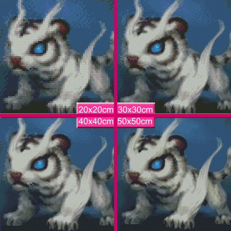 Meian полная Алмазная вышивка животных тигра 5D алмазная картина крестиком 3D