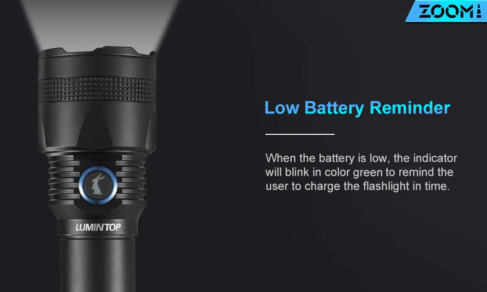 Lumintop Zoom1 светодиодный фонарик с приближением 18650 с аккумулятором Micro USB, перезаряжаемый фонарь, водонепроницаемый ультра яркий фонарь для улицы