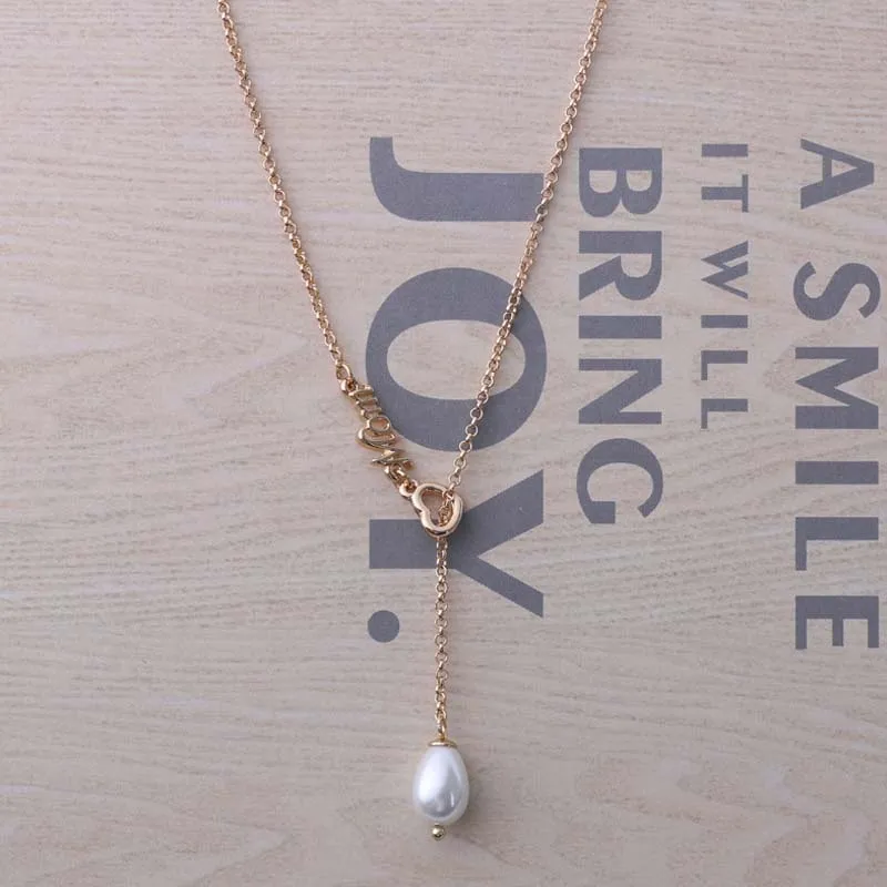 2017 New Alloy Minimalist Imitation Pearls Mother Gift Choker Fashion Necklace Pendants Part Pendant Necklaces For Women Jewelry | Украшения
