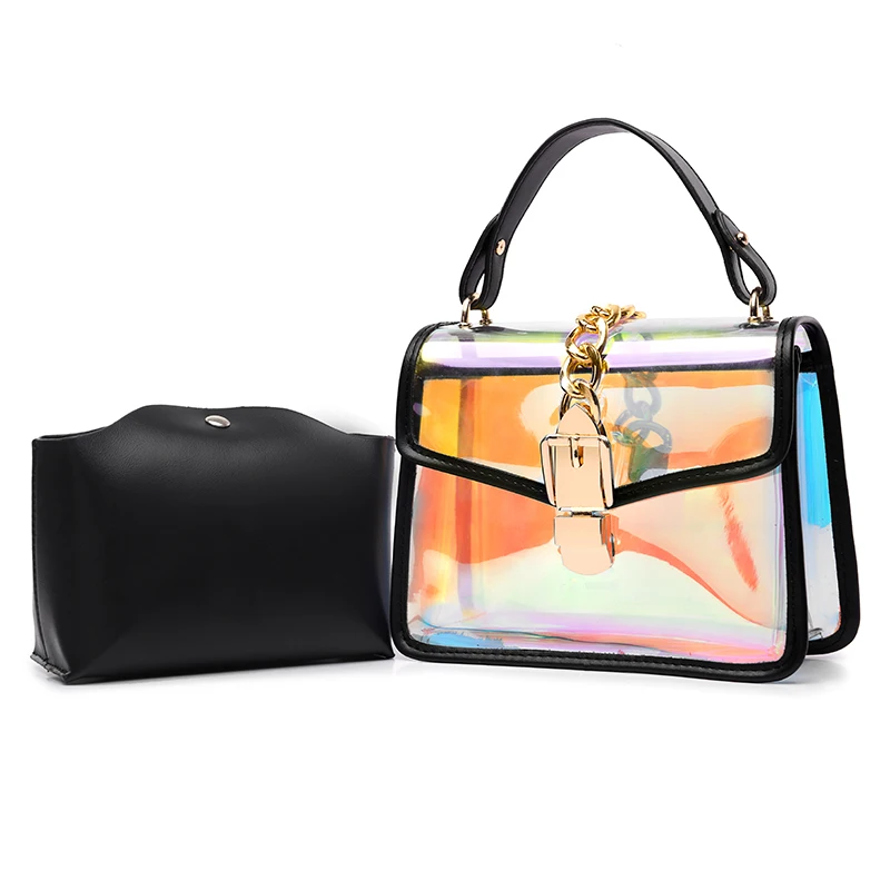 Для женщин Брендовая Дизайнерская обувь кошельки и Сумки 2019 новый прозрачный