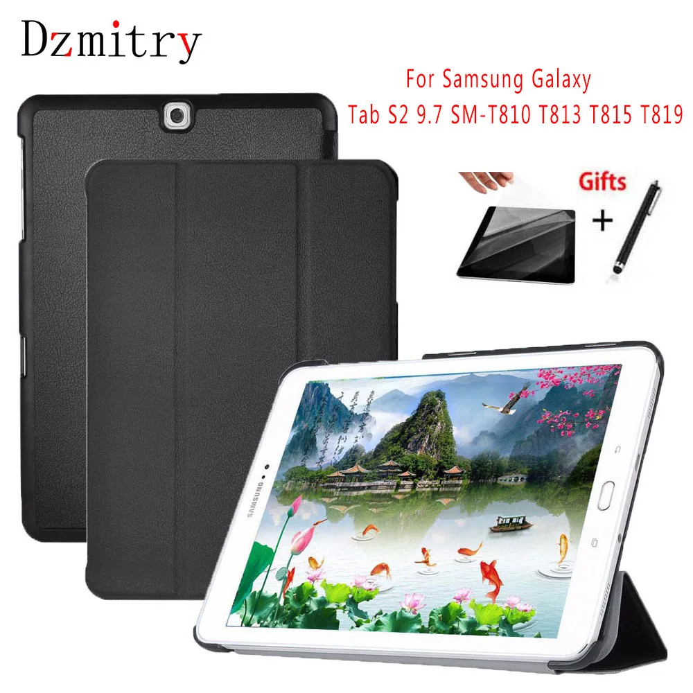 Откидной Чехол из искусственной кожи для Samsung Tab S2 9 7 SM T815 T810 T813 T819 tablet Auto Wake/Sleep
