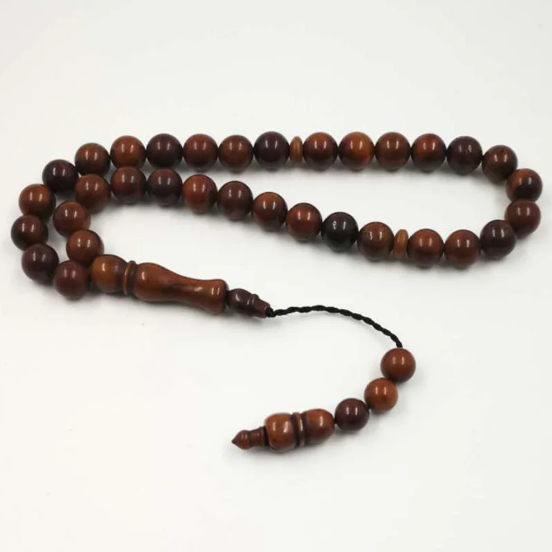 Натуральное дерево Кук Tasbih мужские Misbaha молитвенные бусы 33 Бусины 2 размера четки