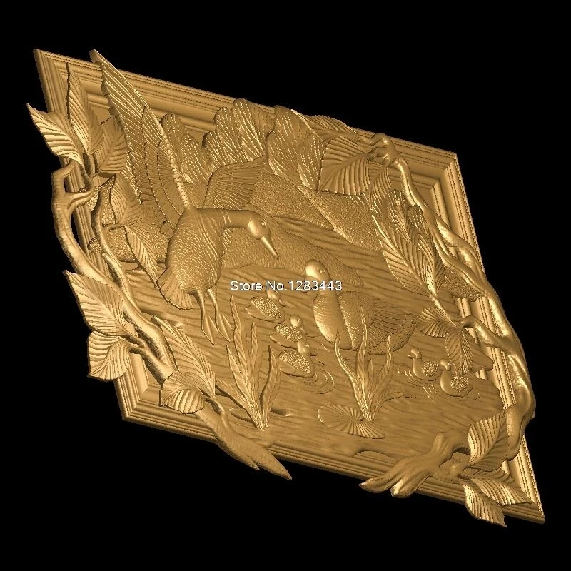 3d модель panno utki STL формат Уточки 3D для ЧПУ в формате STL|3d model relief|3d relief modelfor cnc |