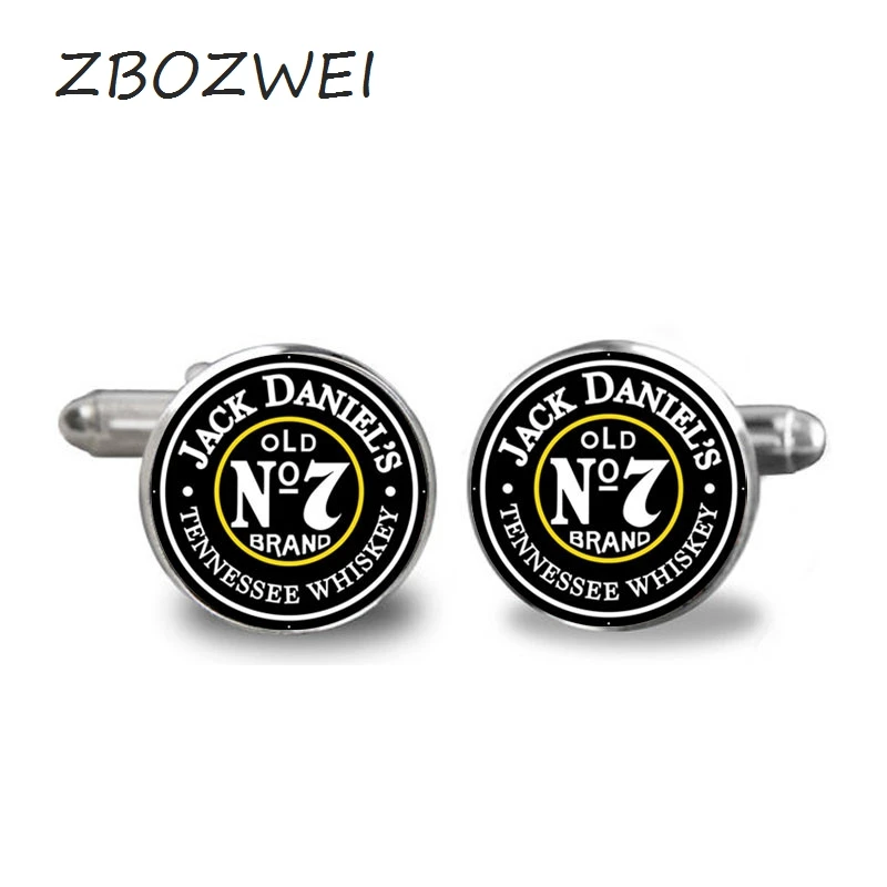 ZBOZWEI 2018 New No 7 Jack Daniels Cufflink Tennesse Minimalistic Cufflinks Silver Cuff link Gifts Men Handmade Shirt | Украшения и