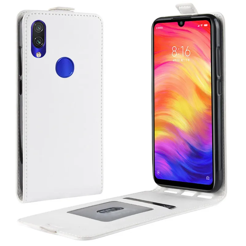 white Чехол для Xiaomi Redmi Note 7, кожаный чехол, защитный чехол для Xiomi Redmi Note 7 Pro, флип-чехол s 32 Гб 64 ГБ - Цвет: white