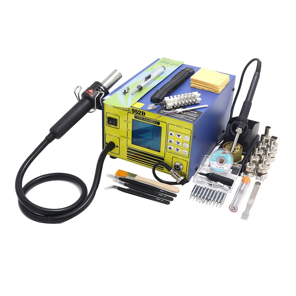 Gordak 952D 952 цифровой дисплей 2 в 1 Тепловая пушка с SMD паяльная станция паяльник паяльная станция горячего воздуха - Цвет: B