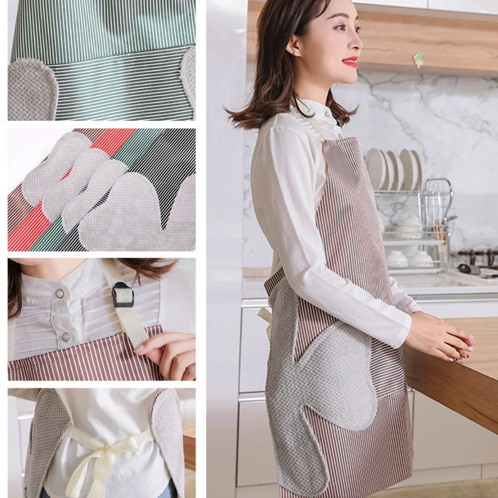 Женский фартук для дома и кухни водонепроницаемый с подкладкой средней длины без