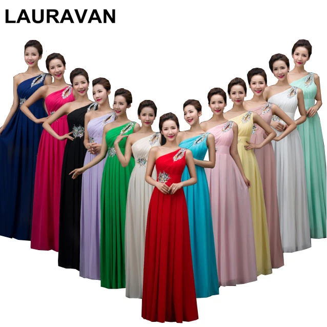 

red bridemaids long purple yellow hot pink chiffon bridesmaid dresses one shoulder womens party dress new 2020 new arrivals gown