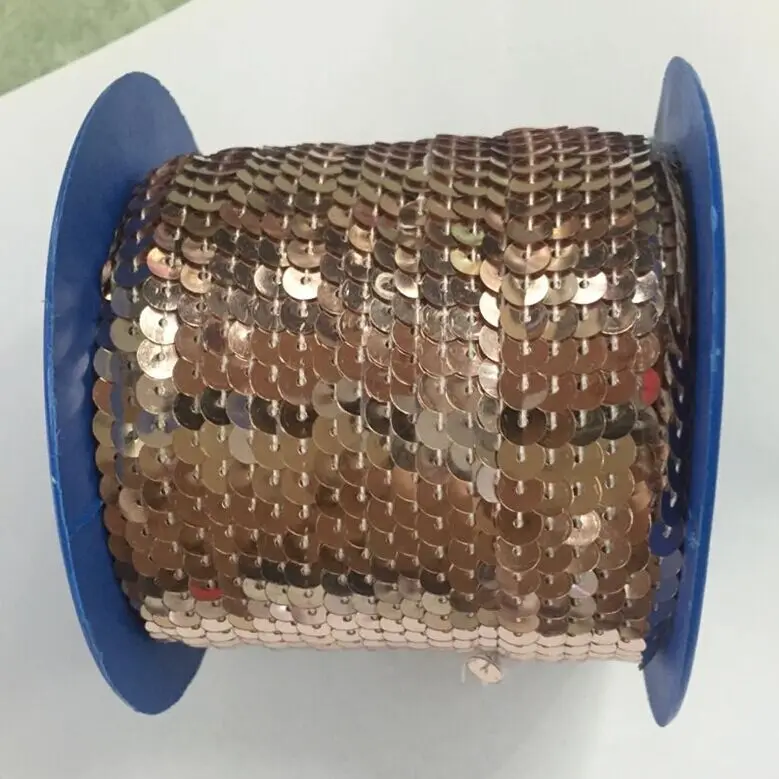 100 Yards 6mm Round Sequins Trim Sold per Packet of 1 Roll(100 Yards)-Champagne Confetti | Дом и сад