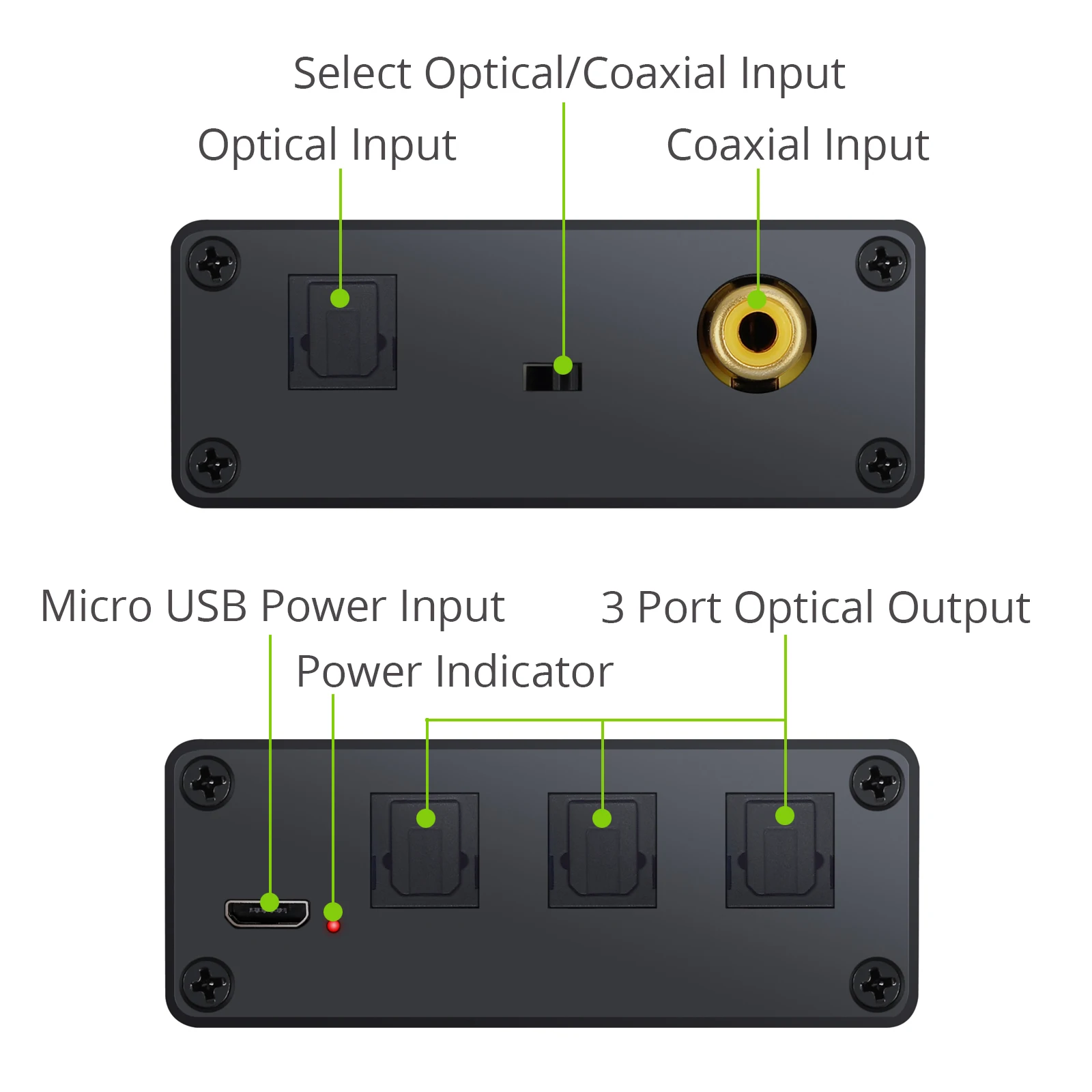 PROZOR Toslink коаксиальный коммутатор с 3 полосным Spdif оптический цифровой аудио