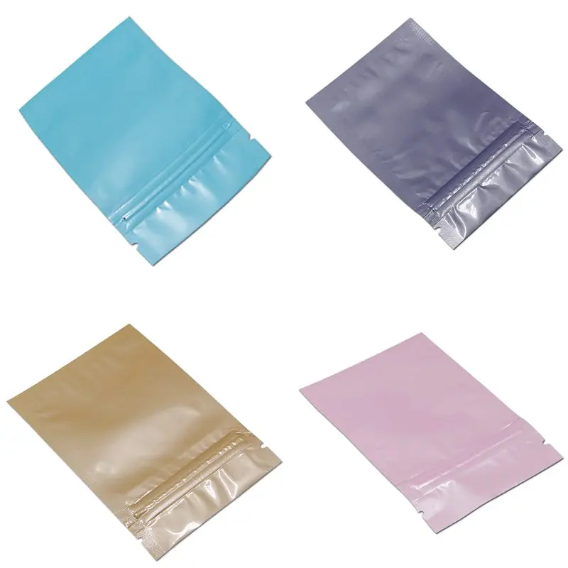 100 шт глянцевая красочная Алюминиевая фольга Ziplock мешок гайка кофе упаковочный