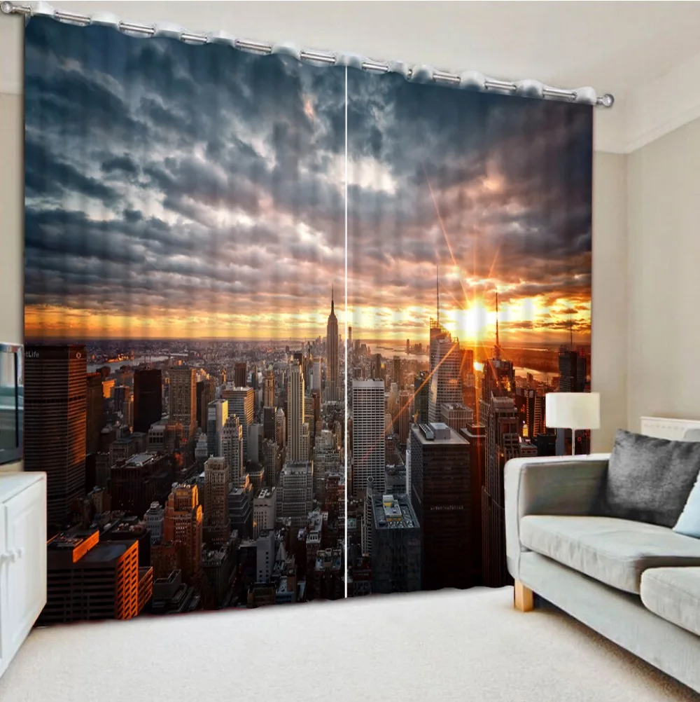 

Custom any size home ddecorative home decor 3d curtains night landscape bedroom curtain patterns