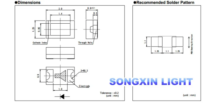 1000 шт./лот SMD LED 0805 Светло Голубые светодиодные лампы 2 0 нм 1 синий прозрачный цвет