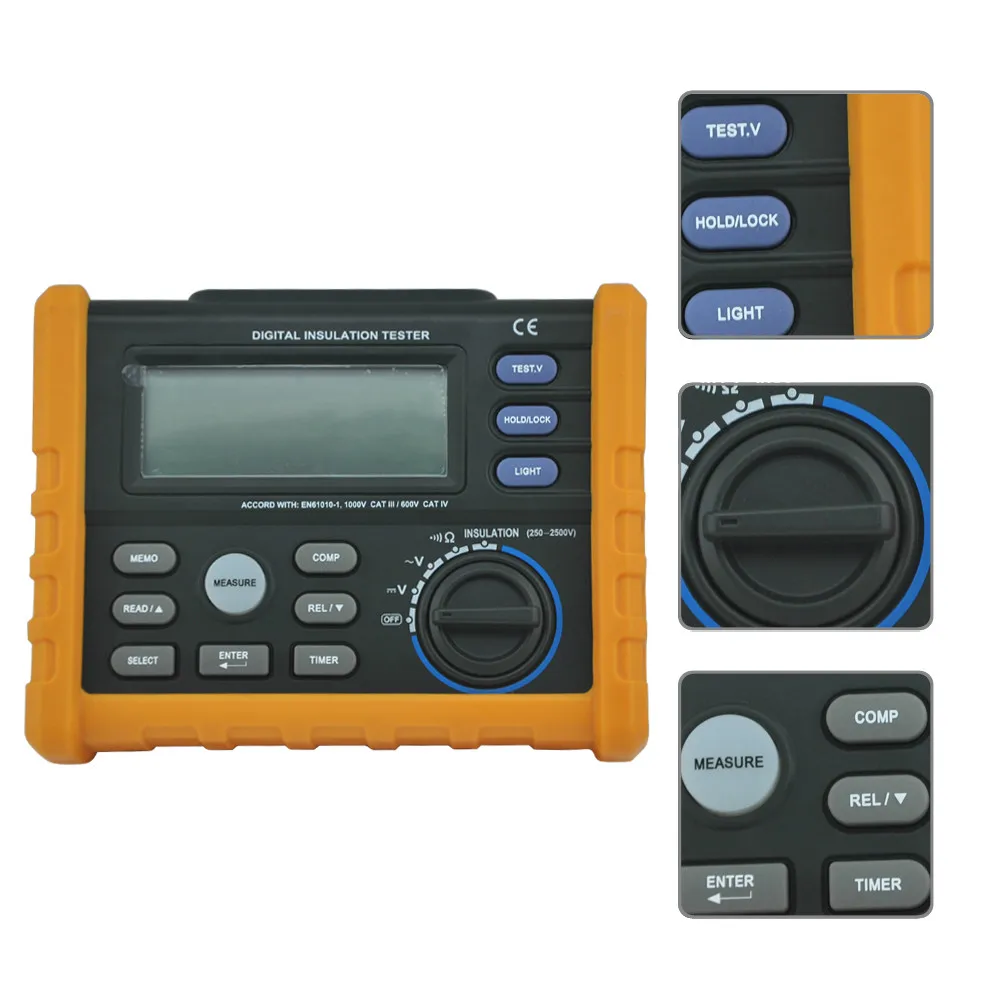 Цифровой Аналоговый тестер сопротивления изоляции MS5205 2500 0 01 г Ом|megger meter|insulation