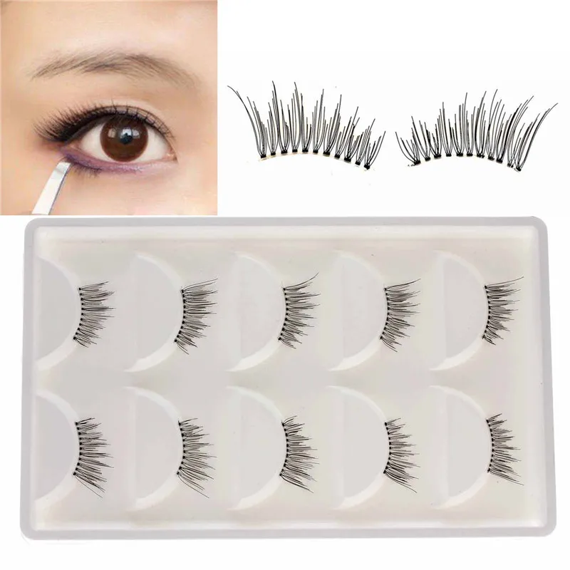 5Pairs Lady's Half False Eyelashes Beauty Makeup Tool Eyelash Extensions+100 Pairs Extension Tools Medical Tape | Красота и