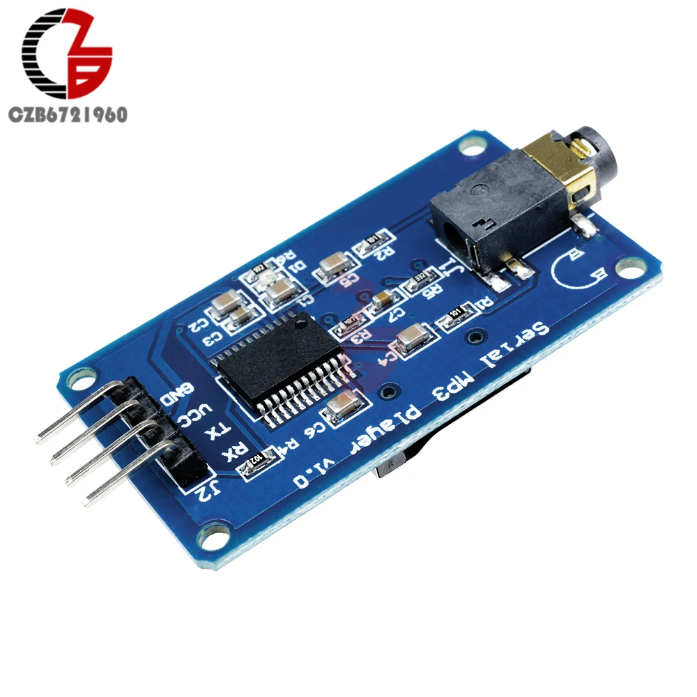 DC 3 2 5 В YX5300 UART TTL контроль последовательный MP3 музыкальный плеер модуль с