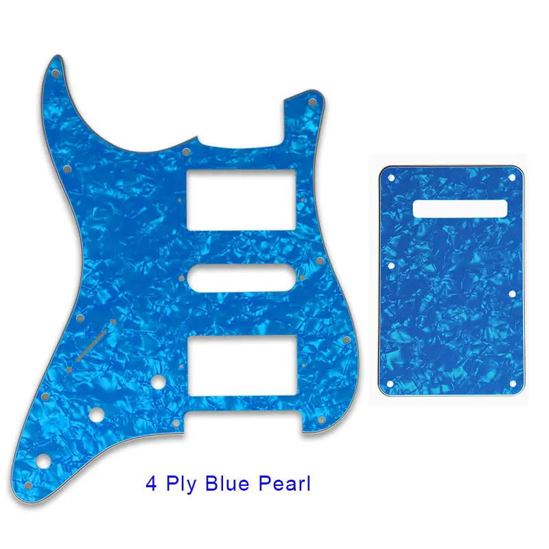 4Ply blue Pearl Запчасти для гитары-для левшей США Страт 72' 11 винтовое отверстие стандарт PAF Humbcker HSH гитарная Накладка и задняя пластина скретч пластина - Цвет: 4Ply blue Pearl