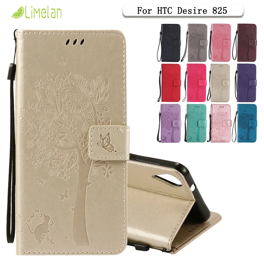 Limelan для htc Desire 825 чехол телефона Кот дерево PU кожаный бумажник Стенд Флип Чехол