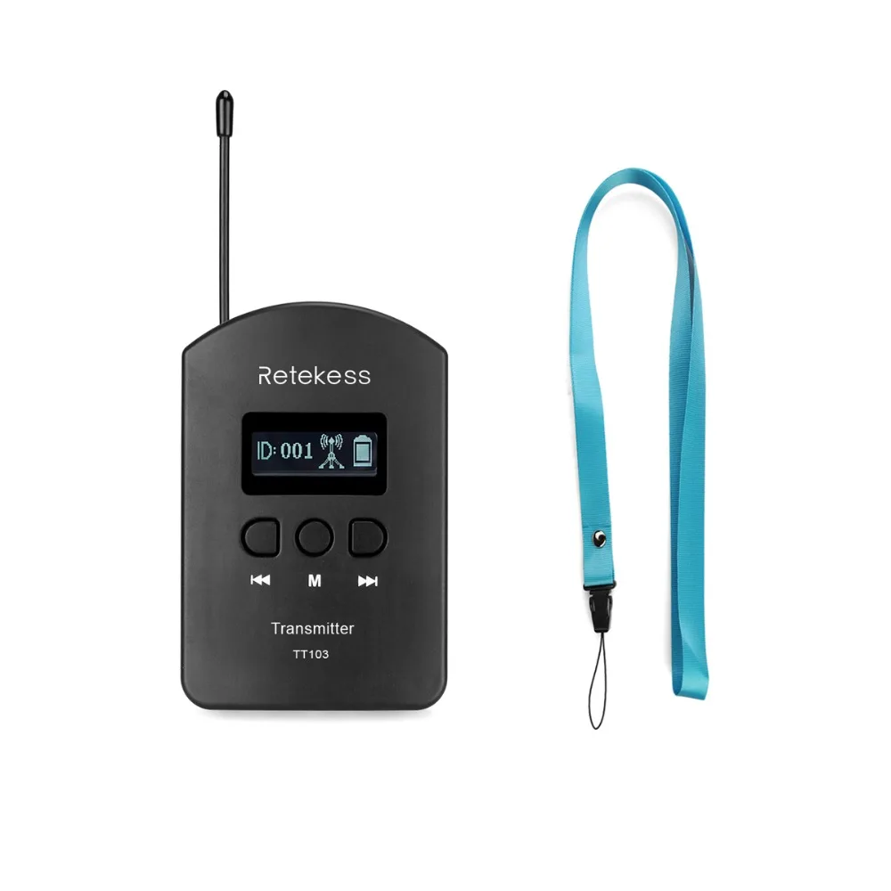 Беспроводной трансмиттер RETEKESS TT103 UHF 200 каналов для системы гидов совещаний
