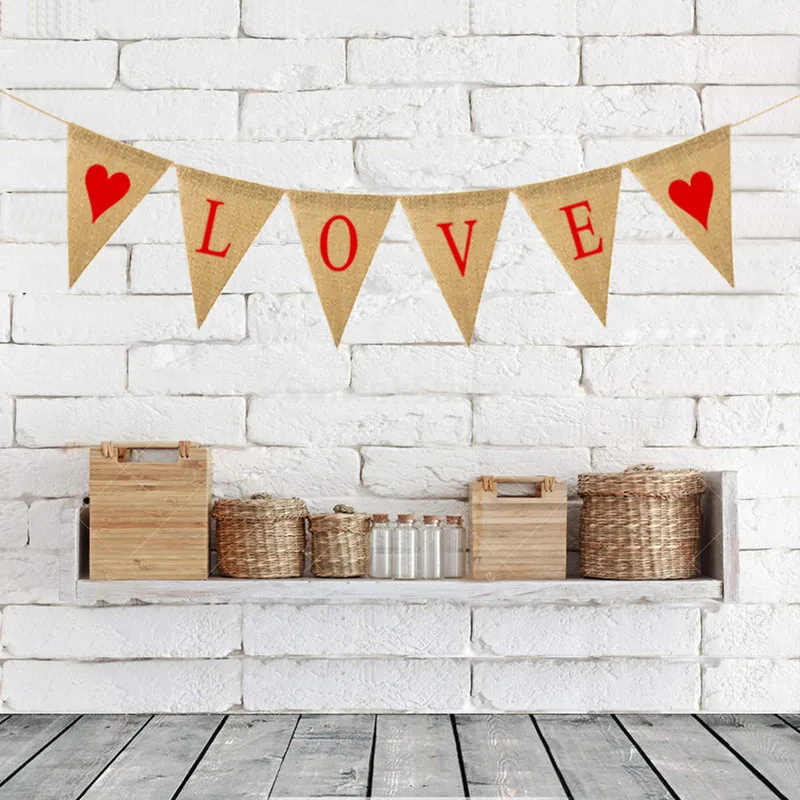 Флаги с сердечками для влюбленных 2 м флажки гирлянда флаги баннер свадьбы