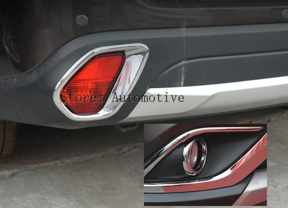 

4pcs Fit For Mitsubishi Outlander 2016 2017 Chrome Front Rear Fog Light Lamp Cover Foglight Trim Bezel Molding Styling Garnish