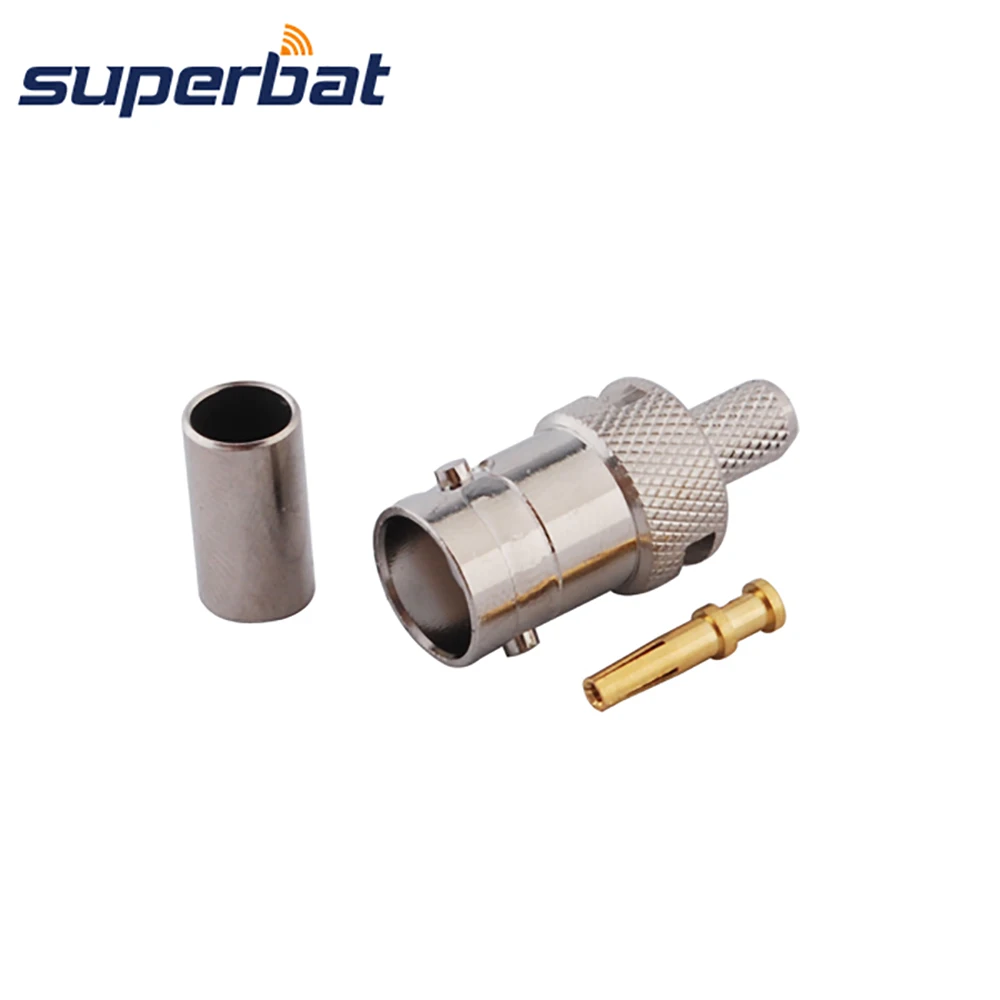 Superbat BNC Crimp Jack RF коаксиальный разъем для кабеля RG58 RG142 LMR195 беспроводной|bnc crimp|cable