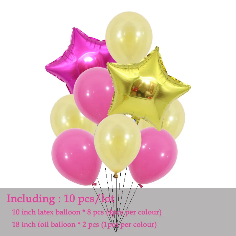 Hot pink Gold Латексные воздушные шары черного, белого и золотого цвета для вечеринки в честь Дня Рождения, Детские Свадебные праздничные украшения, детские розовые, синие шарики для вечеринки - Цвет: Hot pink Gold