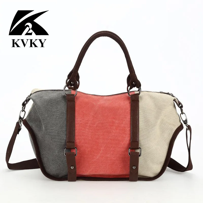 KVKY роскошные высококачественные холщовые женские сумки Хобо известных брендов