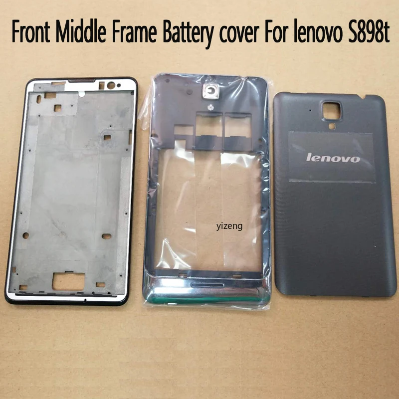 Корпус для Lenovo S898t S898 S8 передняя рамка средняя Батарейная дверь задняя крышка с