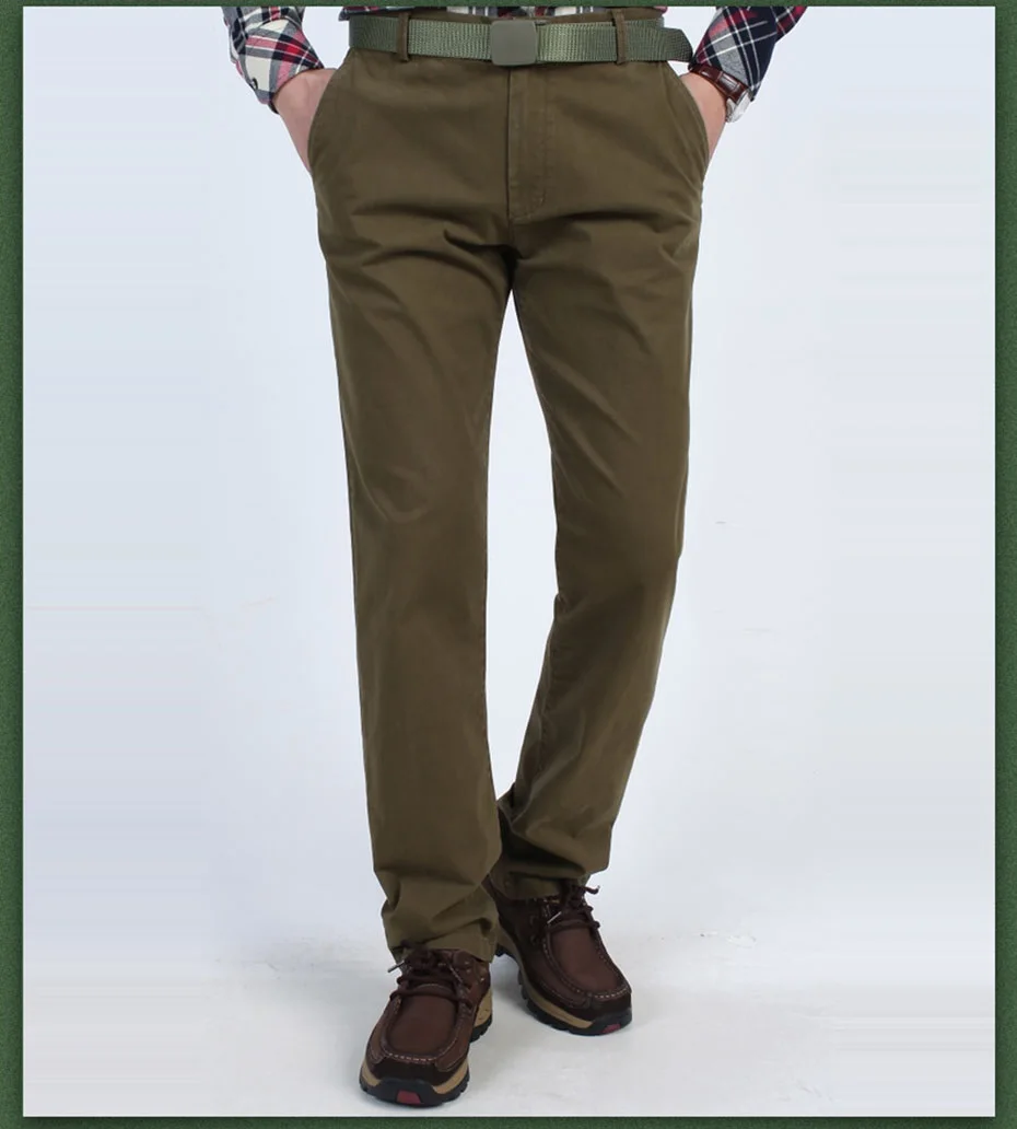 coffee pants 30~ 44 новинка осень зима мужские размера плюс толстые брюки хлопок повседневные брюки кофе человек прямые Формальные карго армии - Цвет: coffee pants