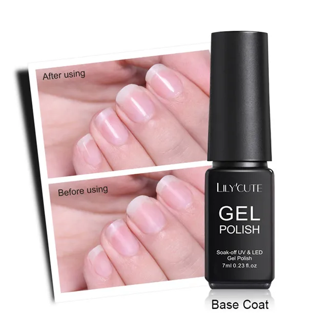 7ml base LILYCUTE 5 мл без протирания верхнее покрытие Базовое покрытие гель лак для ногтей Дизайн ногтей УФ светодиодный отмачиваемый гель маникюрный лак для ногтей - Цвет: 7ml base