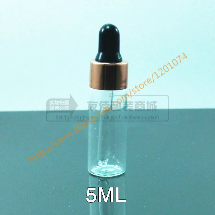 5 мл прозрачная/коричневая стеклянная бутылка для эфирного масла с медным