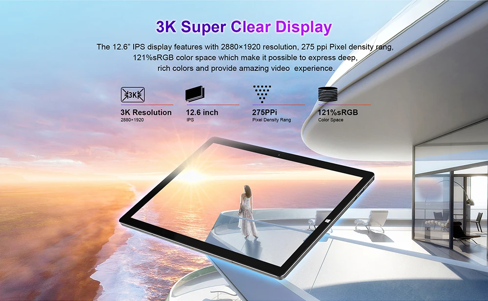 Teclast X6 Pro 2 в 1 планшетный ПК 12,6 ''IFS Windows 10 Домашняя английская версия Intel Core m3 Dual Core 8GB 256GB type-C HDMI