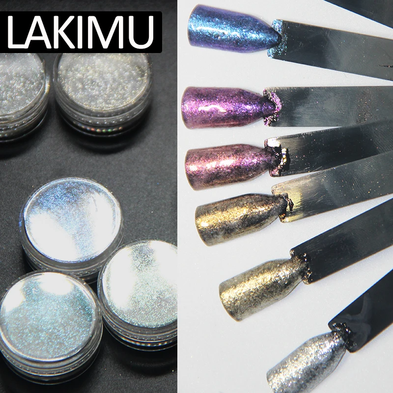 Голографический зеркальный Гель лак LAKIMU 1 коробка розовый золотой серый пигмент