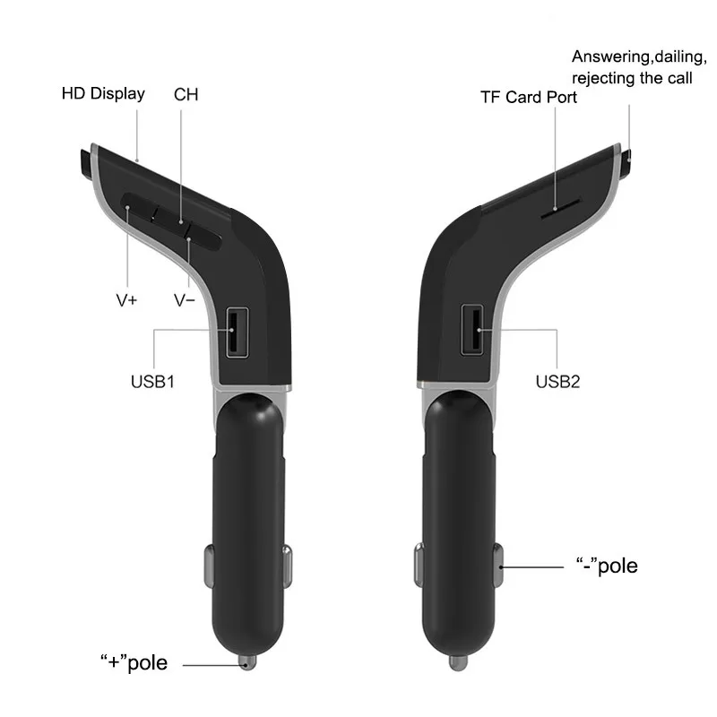 Bluetooth Car Kit Mp3 Music Player Fm Transmitter Auto Handsfree Calling Dual Usb Wireless Ltv2 | Автомобили и мотоциклы