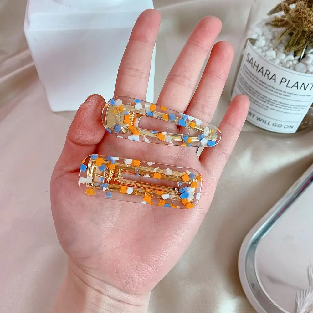 1 шт. Для женщин Красочные акриловые полые прямоугольник Заколки для волос