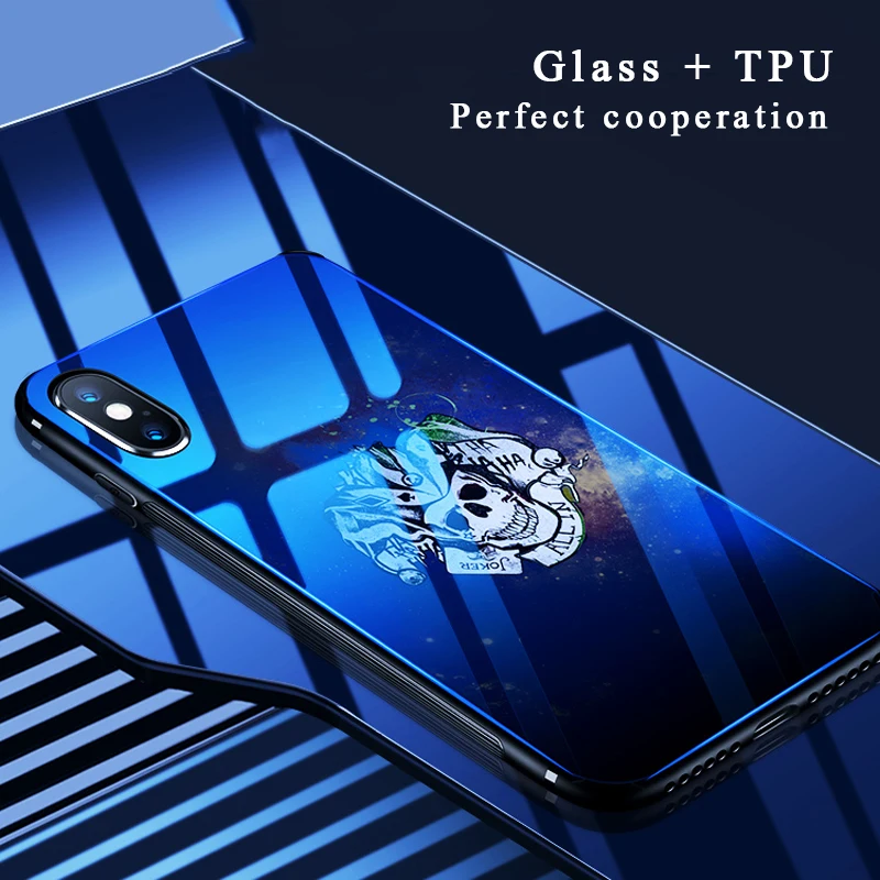 RZP чехол из закаленного стекла для iPhone X телефона s Бампер Apple 6 S 7 8 Plus 10 Роскошный