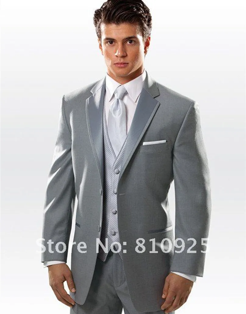 

Wedding Groom Tuxedos Gray Men Suits Design,Custom Made In Dinner,3 Piece Wool