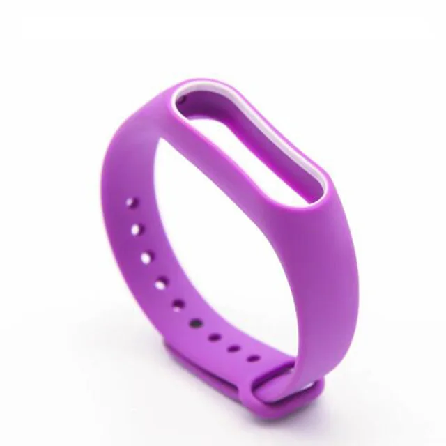 PurpleWhite Браслет для xiaomi mi band 2 ремешок силиконовый ремешок mi band 2 браслет напульсники ремешок на запястье для xiaomi mi Band 2 - Цвет: PurpleWhite