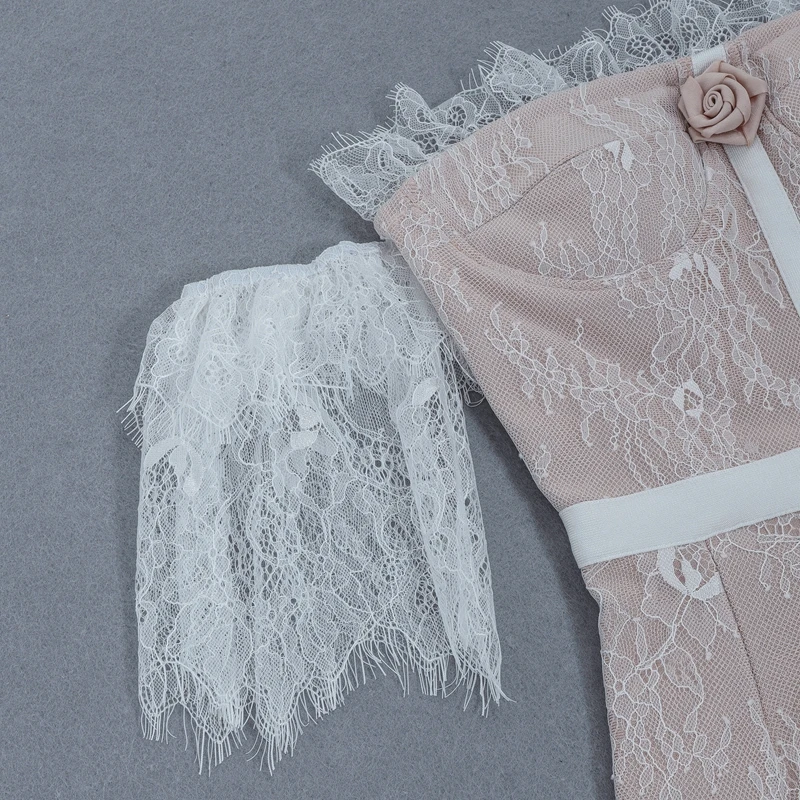 INDRESSME, новинка, кружевное сексуальное романтическое платье без бретелек с открытыми плечами, милое платье русалки, женская одежда для вечеринки, Бандажное мини платье