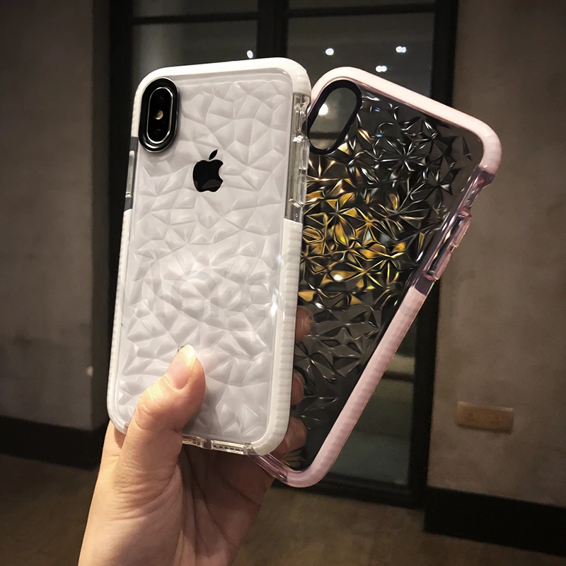 MaxGear Luxury Geometric Diamond Transparent Soft Cover For iPhone 6 6S 7 8 Plus XR XS Max Clear Case X Water |