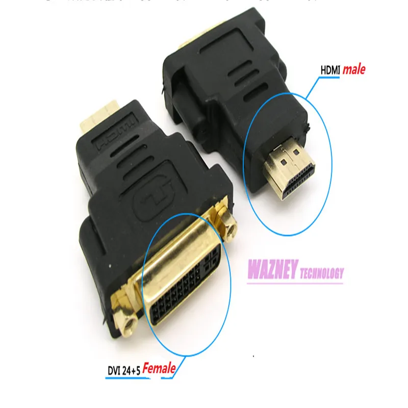 DVI D Женский 24 + 5 к HDMI Мужской 19 Pin Видео Видеокарта конвертер адаптер 1080 p/FULL HD