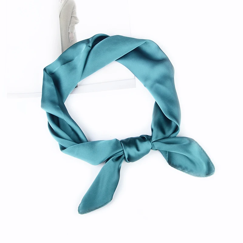 2019 Hot Luxury Brand Bags Scarf Women's Silk Fashion Lady Square Scarves Soft Shawls Pashmina Solid Color Bandana 70*70cm | Аксессуары