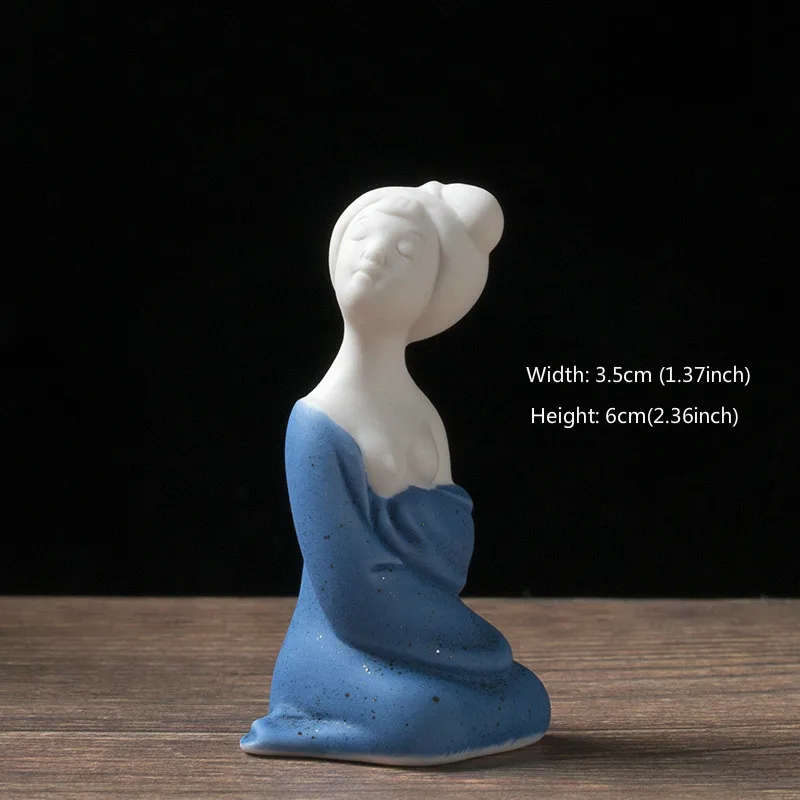 Белые керамические женские статуэтки статуя Будды украшения креативный цветной