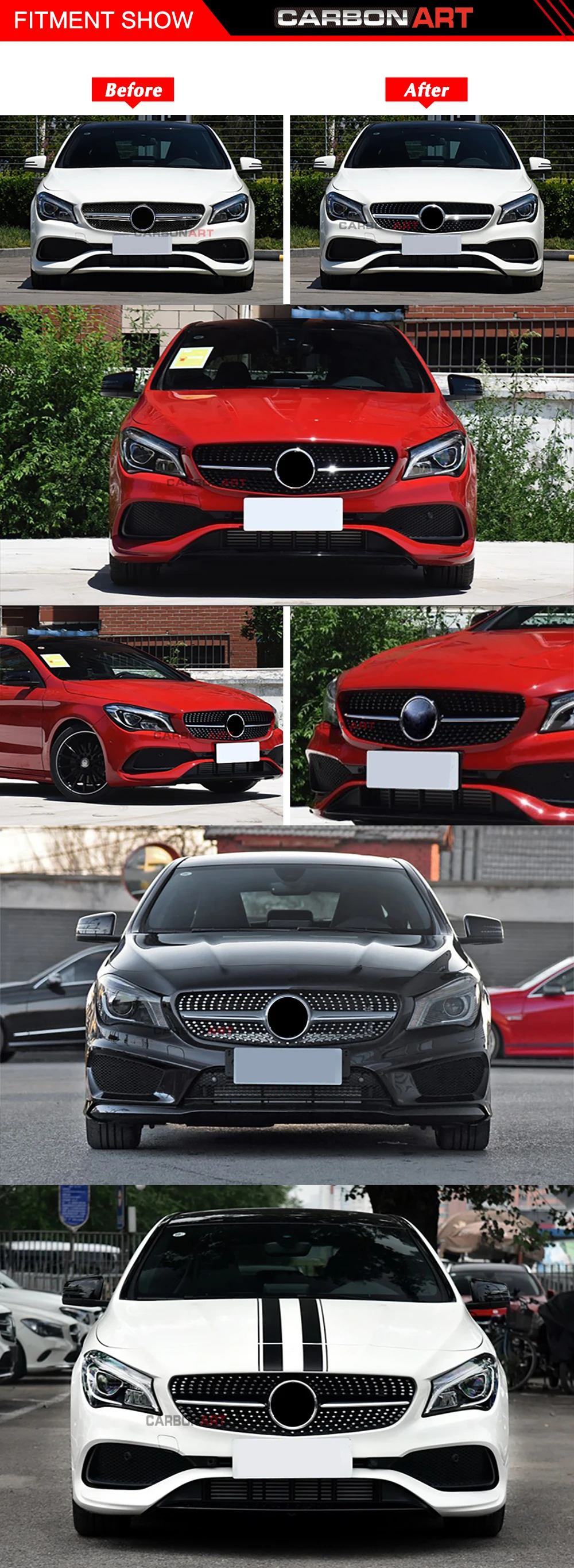 Алмазная решетка для Mercedes cla класс W117 спереди настройки Замена решетка сетки Cla180 Cla260 Cla300 2013