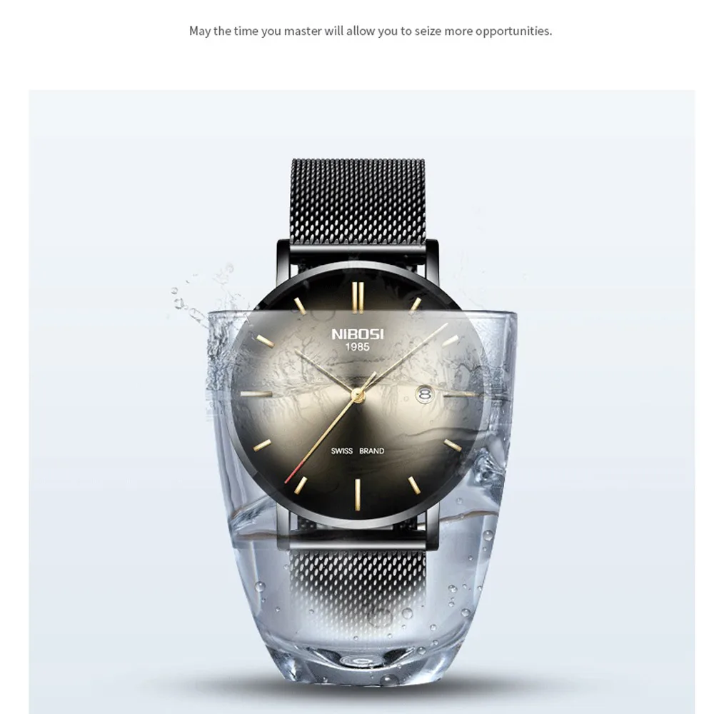 Модные мужские часы NIBOSI роскошные дизайнерские кварцевые наручные из