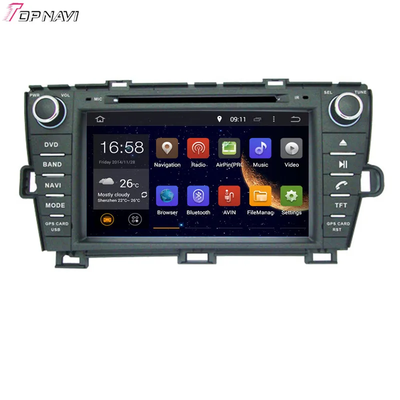 Topnavi 8 ''четырехъядерный Android 6 0 Автомобильный Navi для TOYOTA PRIUS Right Driving 2009 радио GPS