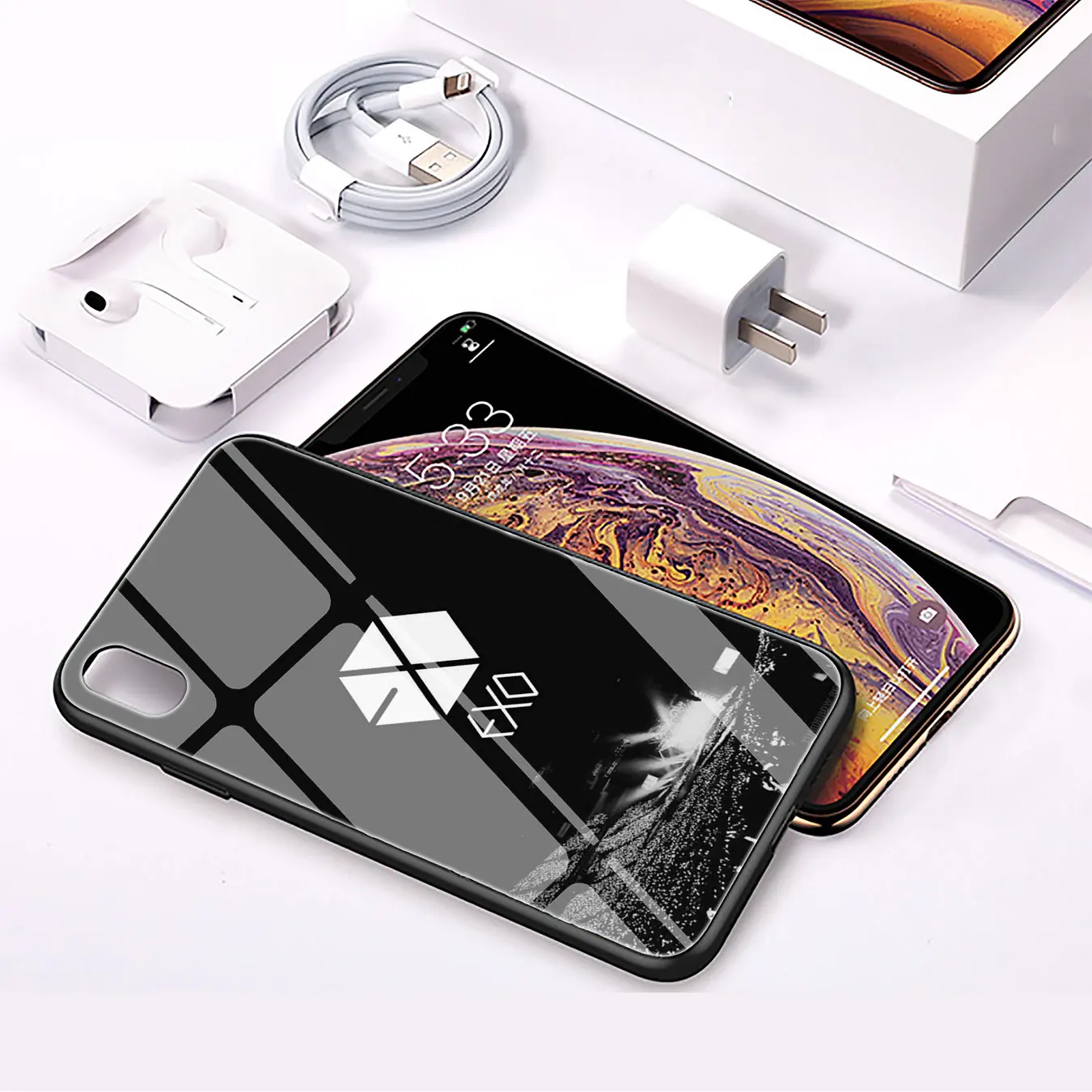 Чехол Lavaza EXO lucky one из закаленного стекла для Apple iPhone XR XS Max X 8 7 6 6S Plus 5 5S SE чехол s